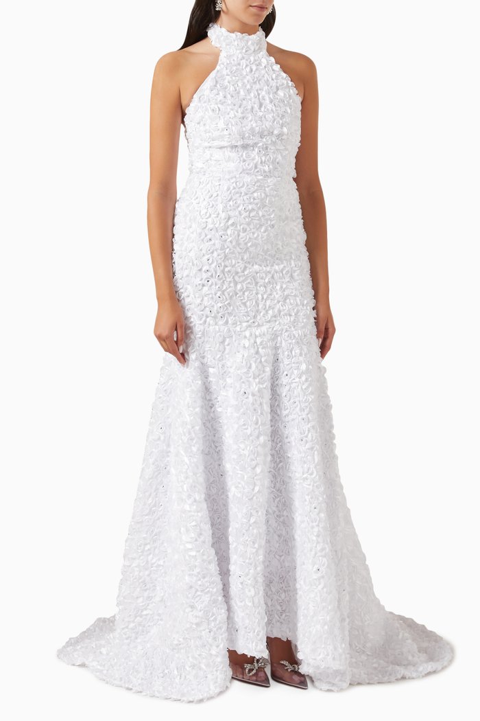 

Milly 3D Floral Maxi Dress, White
