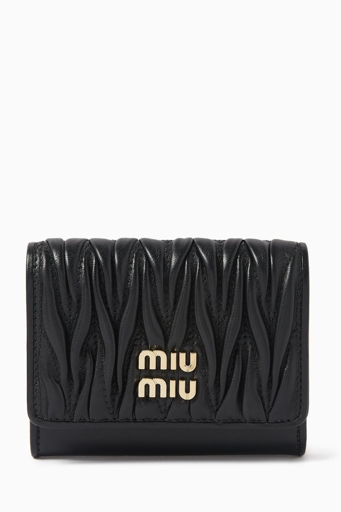 

Card Holder in Matelassé Leather, Black