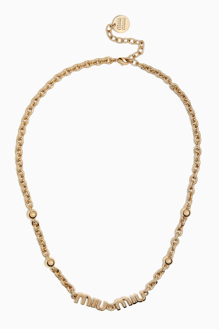 

Logo Necklace in Metal, Gold