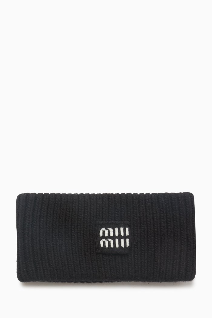 

Ribbed Headband in Cashmere-wool, Black