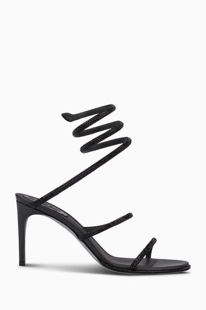 

Cleo 90 Sandals in Satin, Black