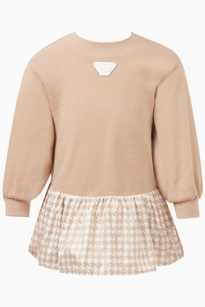 Logo Patch Sweater Dress, Neutral