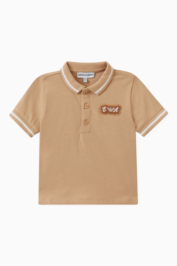 

Logo Patch Polo in Cotton, Neutral