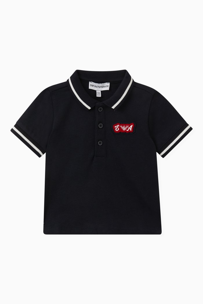 

Logo Patch Polo in Cotton, Blue