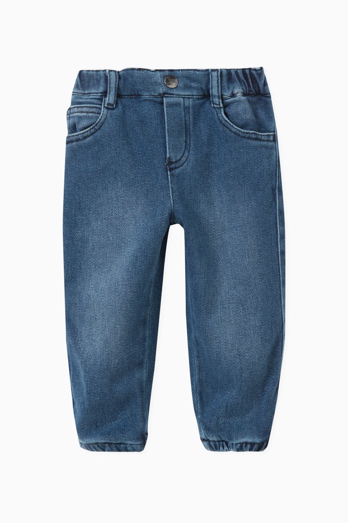 

Medium-wash Denim Pants in Cotton, Blue