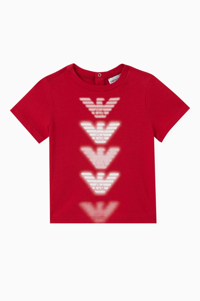 Macro Eagle Logo T-shirt in Cotton-jersey, Red