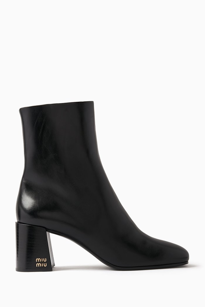 Logo 65 Ankle Boots in Leather, Black