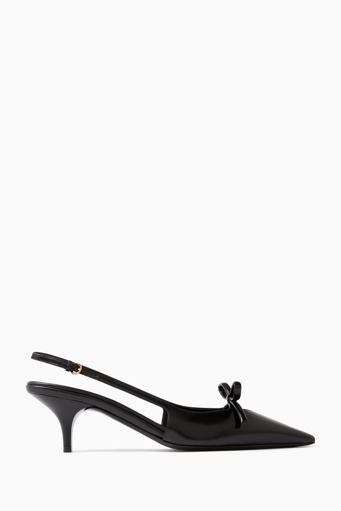 

Slingback Pumps in Leather, Black