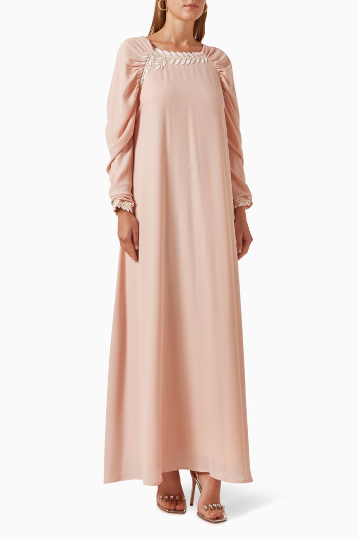 

Embellished Maxi Dress in Crêpe, Pink