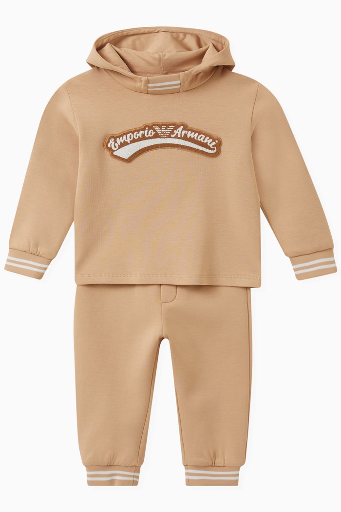 

Logo Patch Hoodie and Sweatpants, Set of Two, Neutral