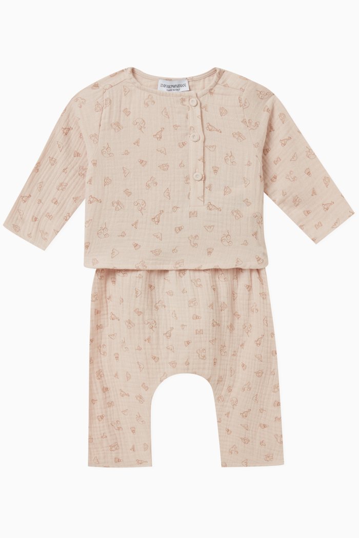 

Graphic-print T-shirt Set in Cotton, Neutral