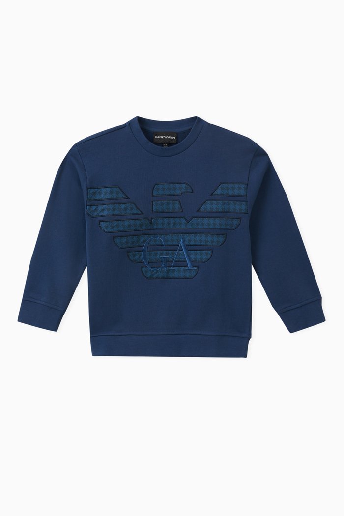 

Macro Logo Sweatshirt in Cotton, Blue