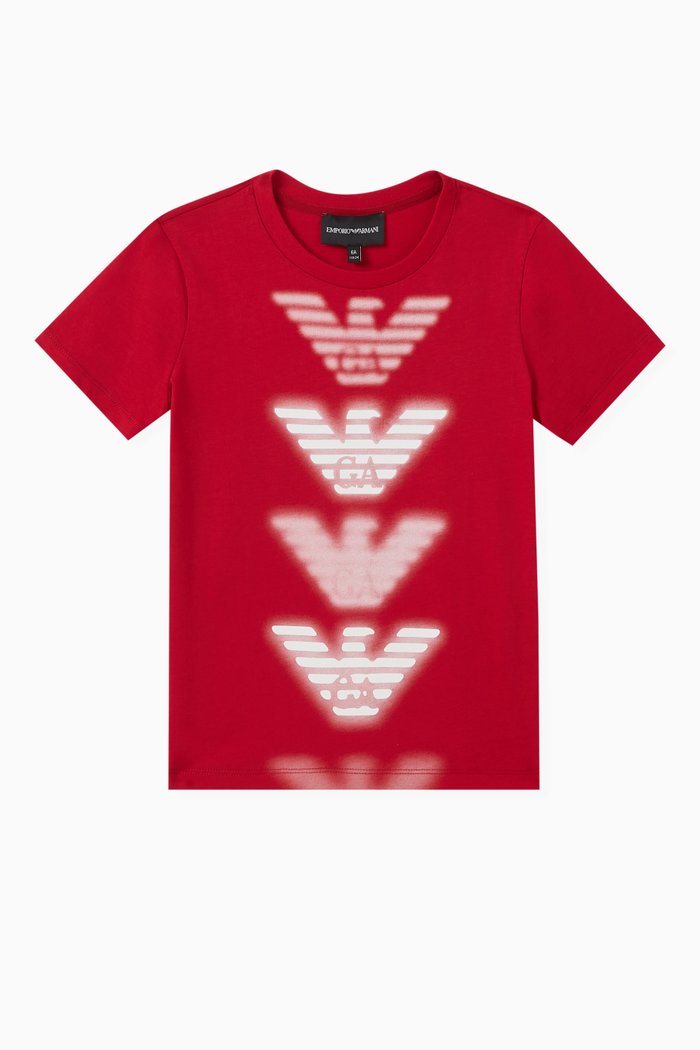 

Macro Eagle Logo T-shirt in Cotton-jersey, Red