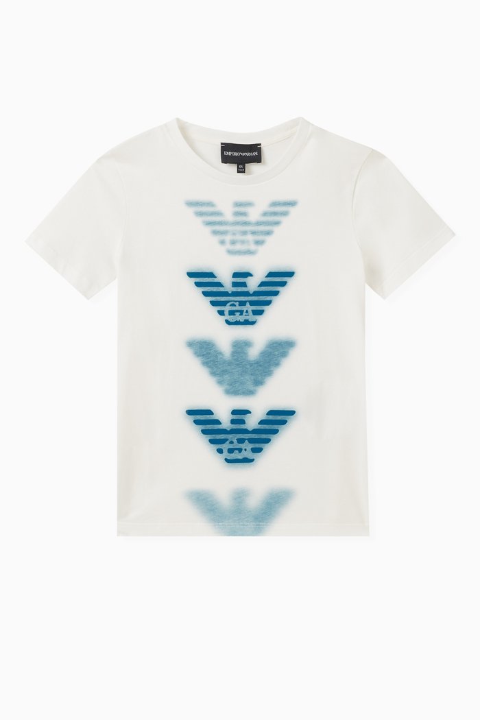 Macro Eagle Logo T-shirt in Cotton-jersey, White
