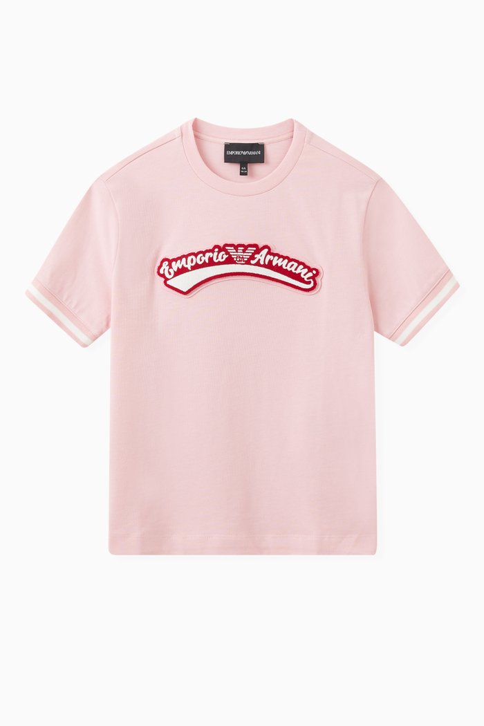 

Logo Patch T-shirt in Cotton, Pink