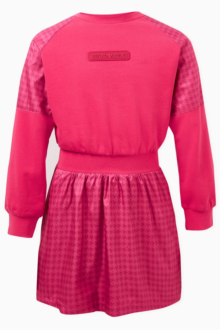 

Logo Patch Houndstooth Sweater Dress, Red