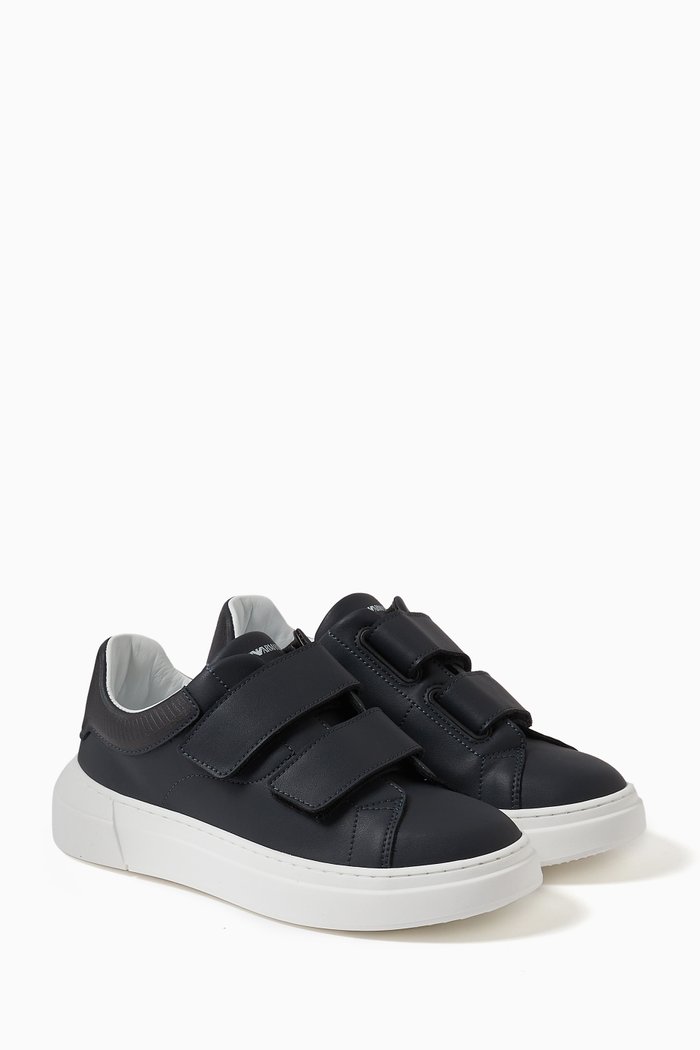 

Eagle Logo Sneakers in Leather, Blue