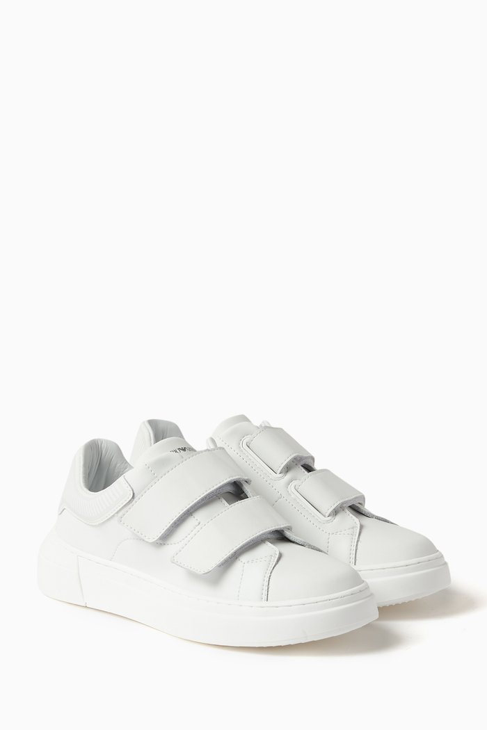

Eagle Logo Sneakers in Leather, White