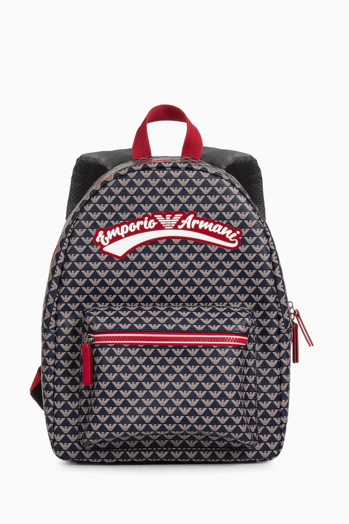

EA Logo Backpack in Faux-leather, Blue