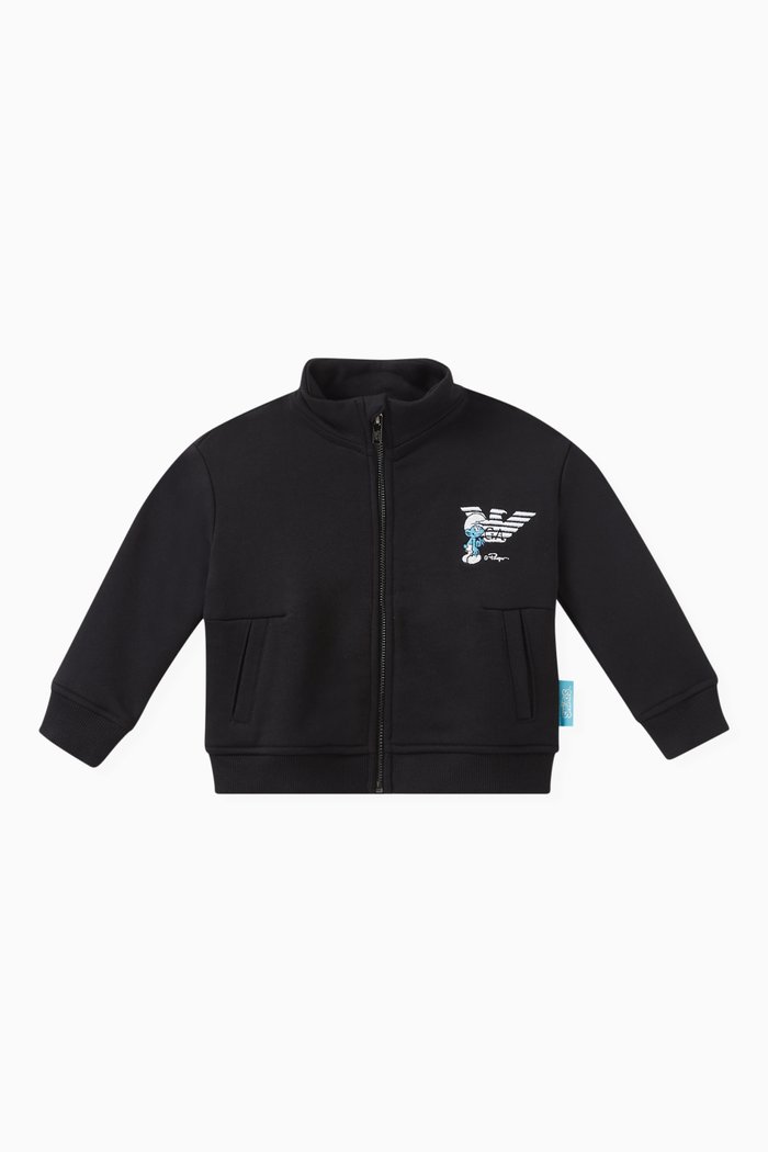 

x Smurf Logo-print Sweatshirt in Cotton, Blue
