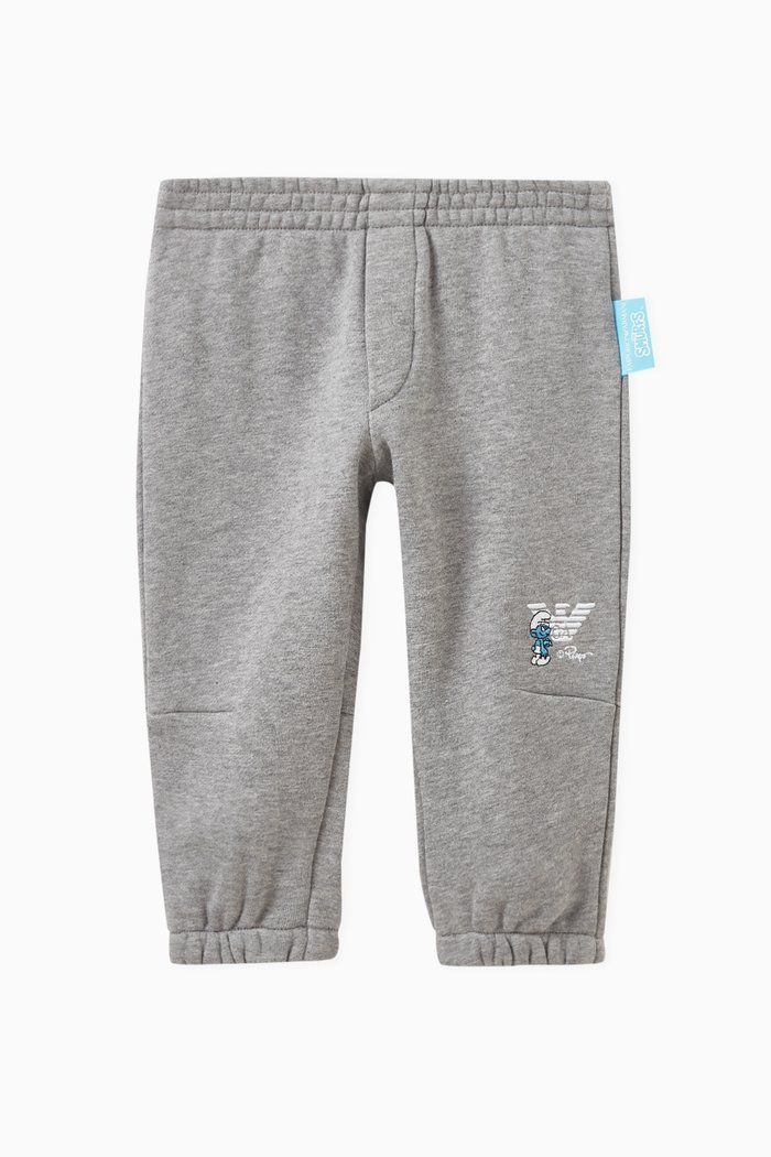 

Embroidered Joggers in Cotton-jersey, Grey