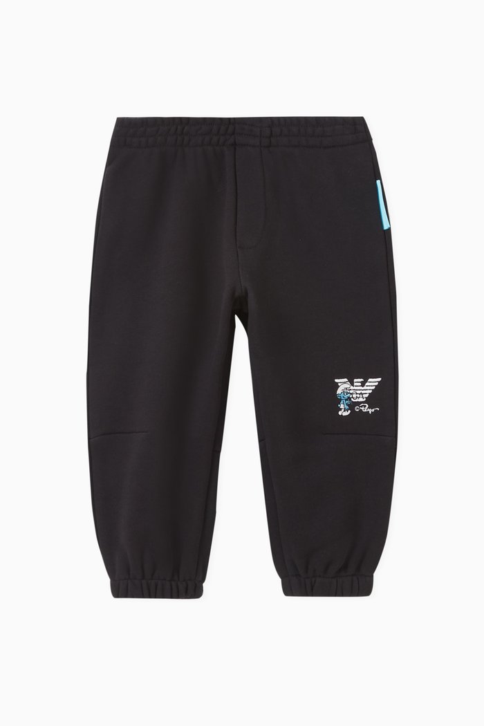 

Embroidered Joggers in Cotton-jersey, Blue