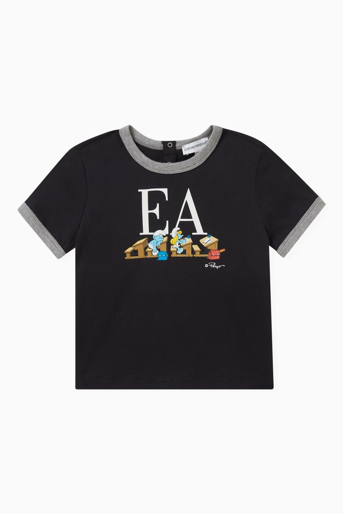 

Logo Smurf-print T-shirt in Cotton, Blue