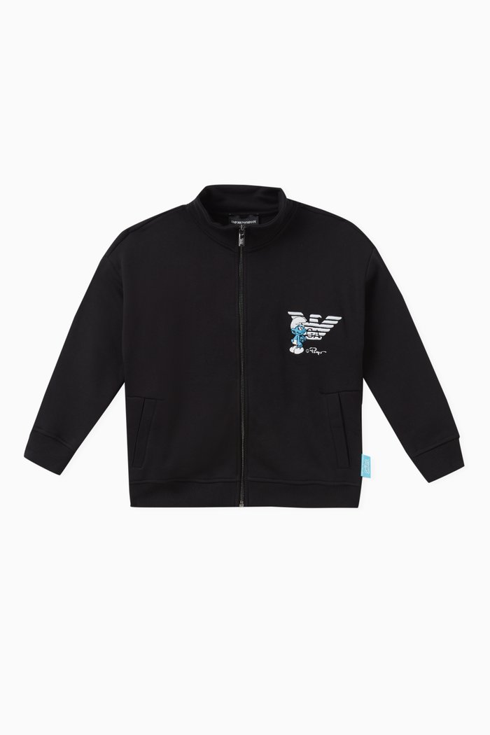 Smurf Logo-embroidered Sweatshirt in Cotton, Blue
