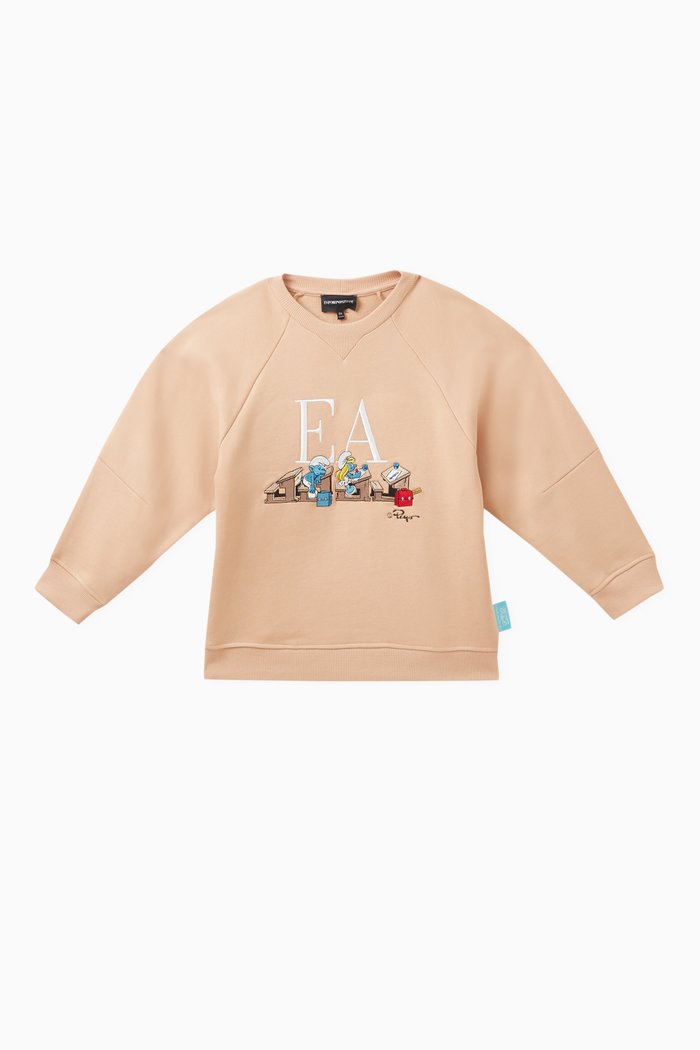

x Smurf Logo Sweatshirt in Cotton Stretch, Neutral