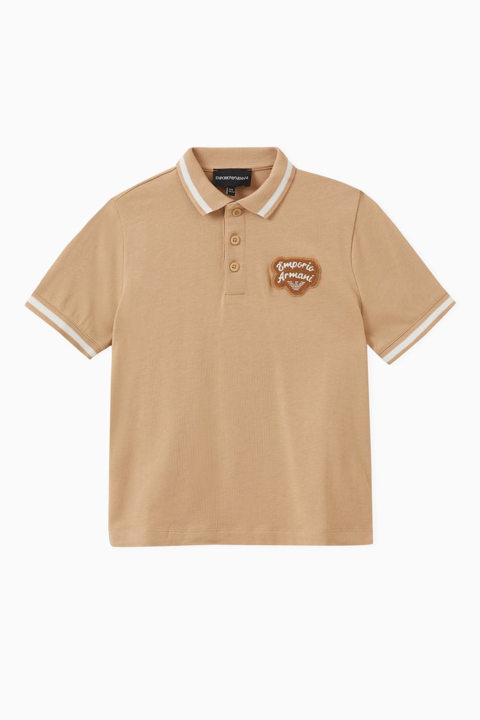 

Logo Patch Polo in Cotton, Neutral