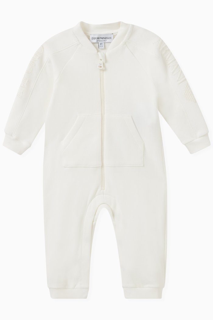 

Logo-sleeves Jumpsuit in Cotton, White