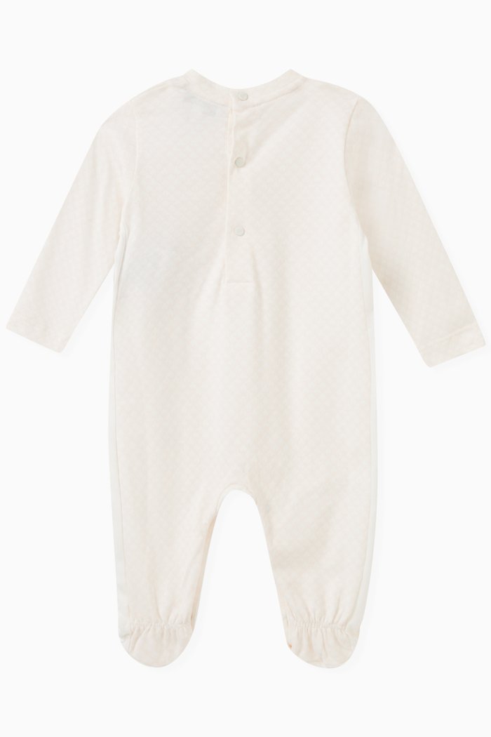 All-over Eagle Logo Sleepsuit in Cotton, Pink