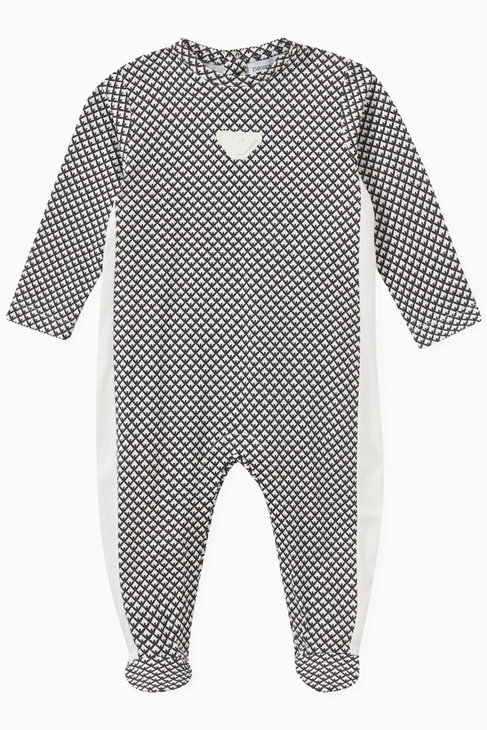 

All-over Eagle Logo Sleepsuit in Cotton, Blue