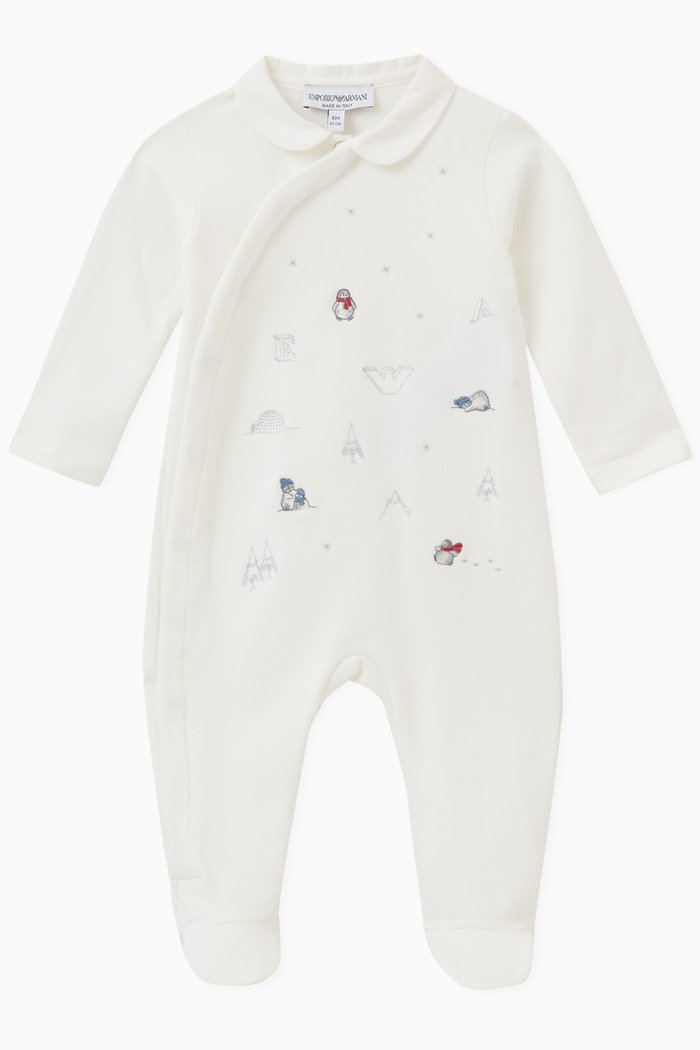 

Hello Winter Playsuit in Stretch Cotton Jersey, White