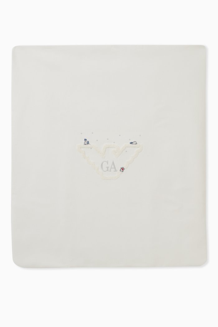 

Hello Winter Blanket in Cotton Jersey, White