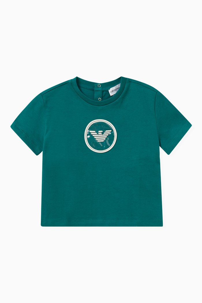 

Logo-patch T-shirt in Cotton, Green