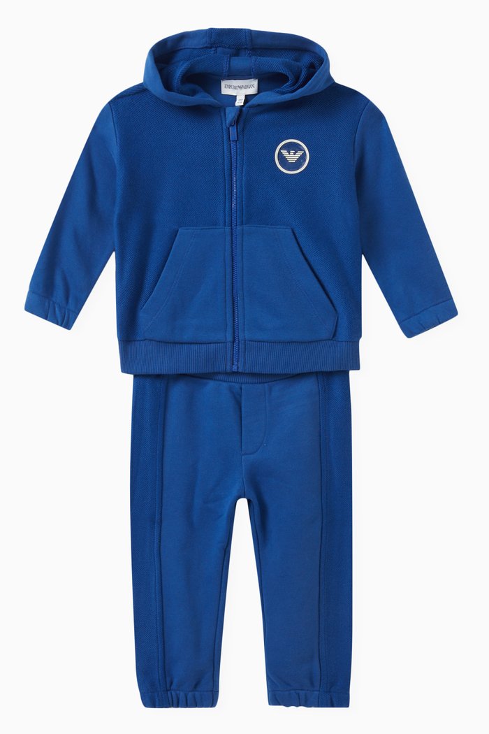 

Logo Patch Tracksuit in Cotton Blend, Blue