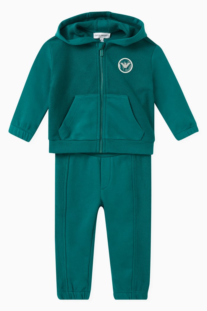 

Logo Patch Tracksuit in Cotton Blend, Green