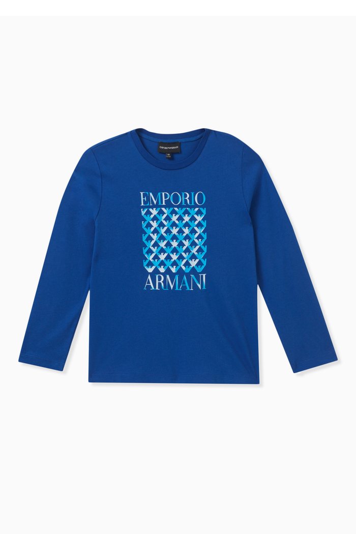 

Logo-print Long-sleeve T-shirt in Cotton, Blue