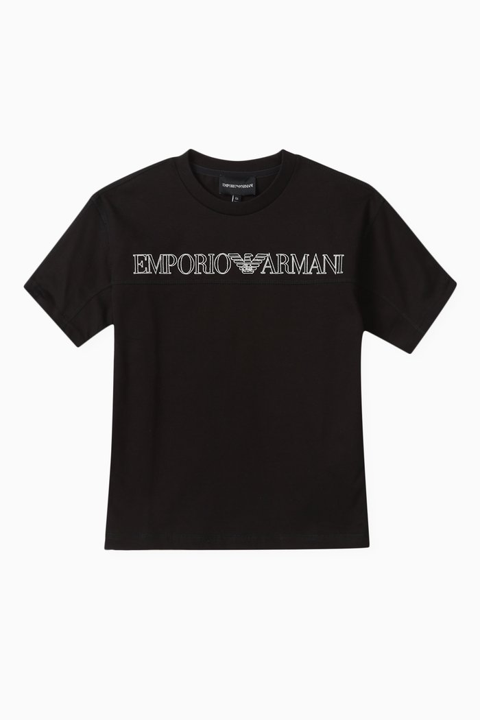 

Logo-embroidered T-shirt in Cotton Jersey, Black
