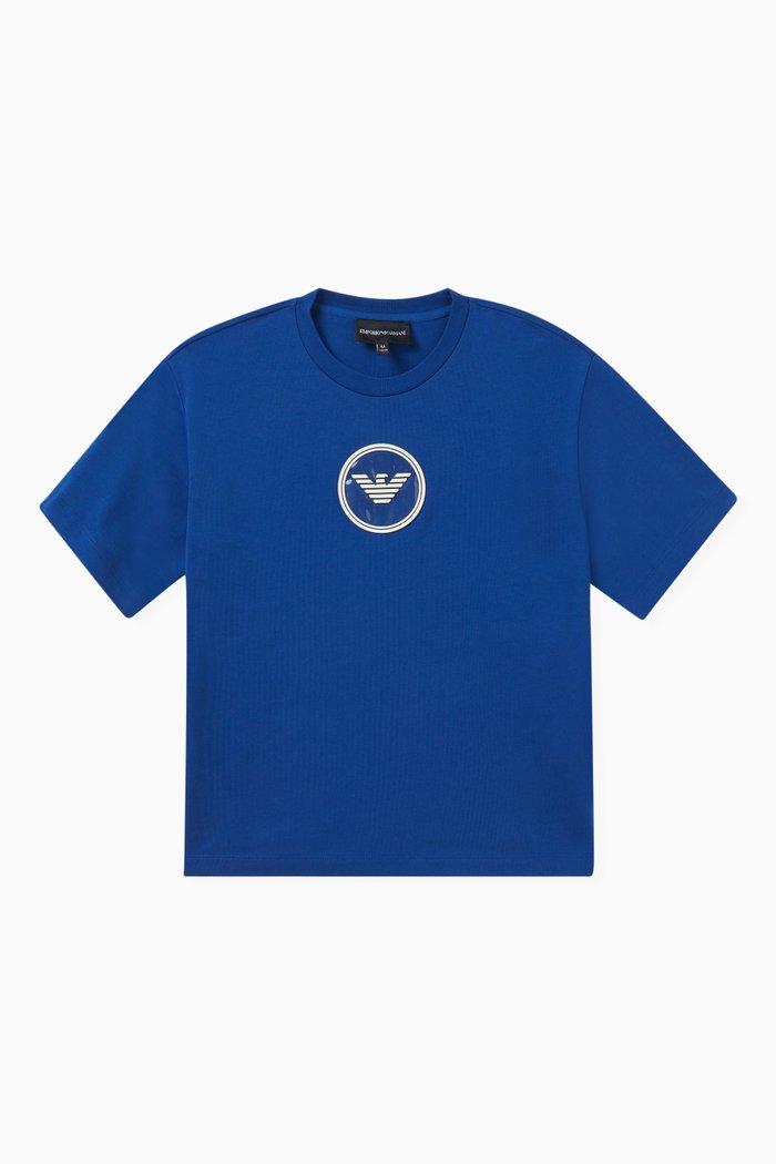 

Logo-patch T-shirt in Cotton, Blue