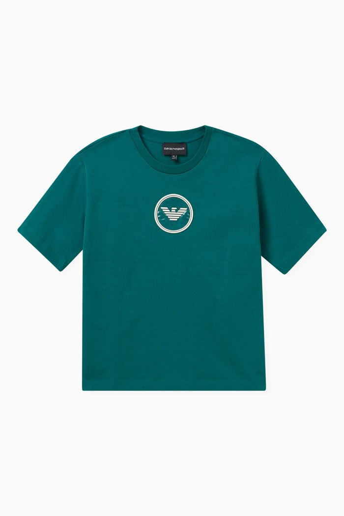 

Logo-patch T-shirt in Cotton, Green