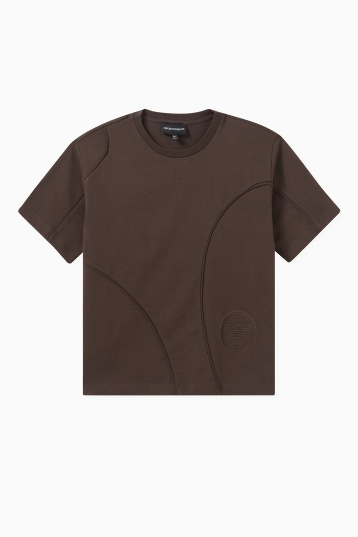 

Logo-embroidered T-shirt in Cotton, Brown