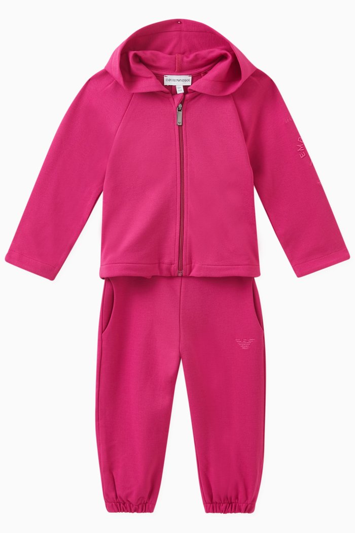 Logo Tracksuit Set in Viscose Jersey, Pink