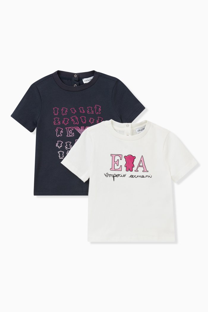 

Manga Bear Logo T-shirt in Cotton Jersey, Set of 2, White