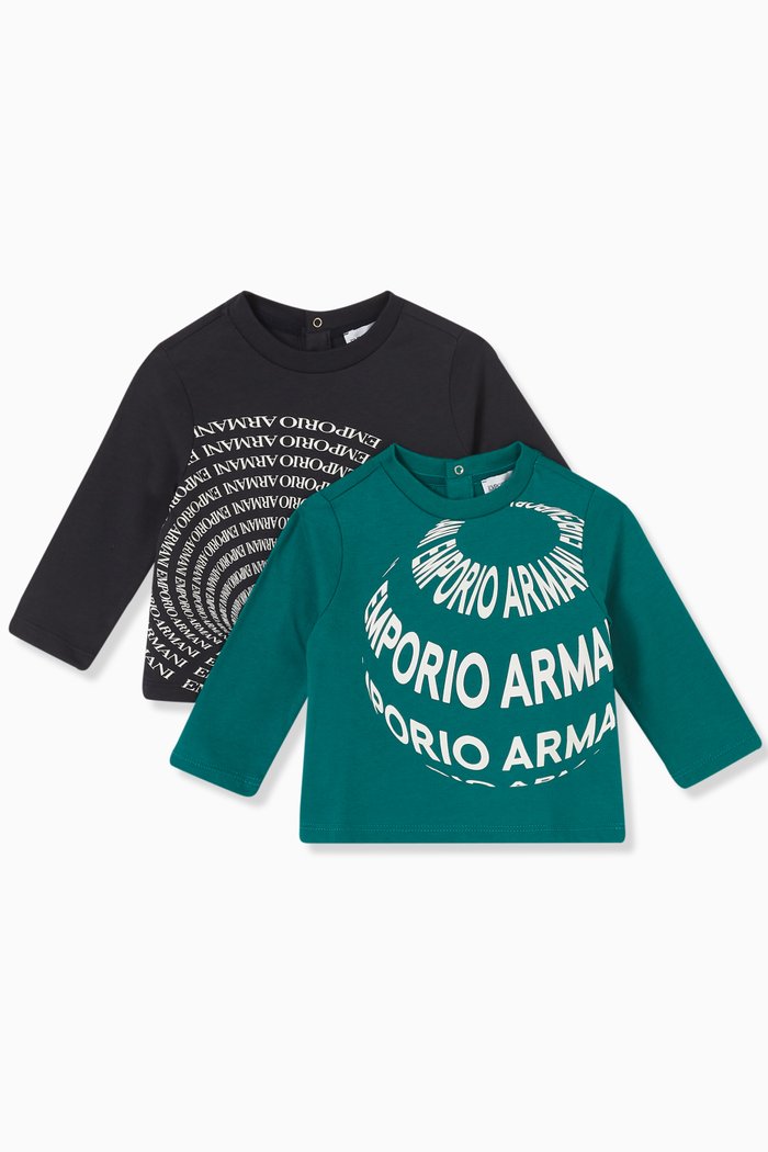 

Logo-print T-shirt in Cotton-jersey, Set of 2, Green
