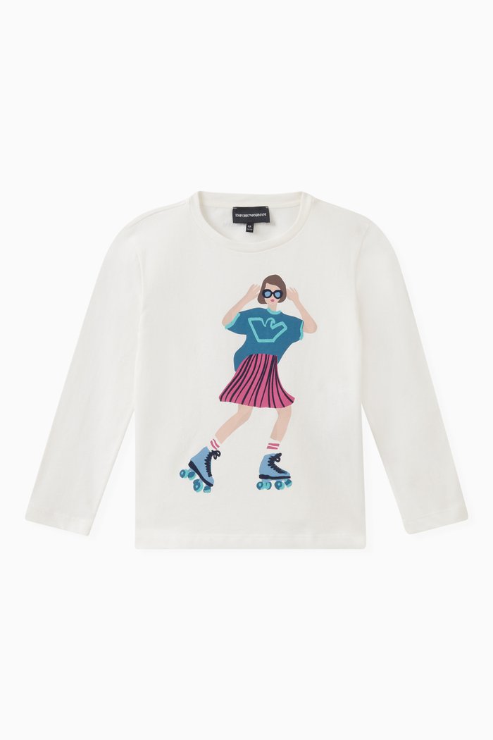 

Printed T-shirt in Cotton-jersey, White
