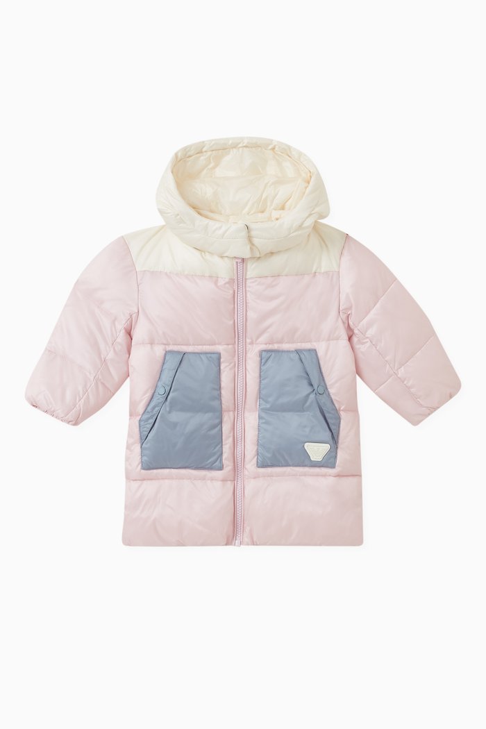 

Colour-block Padded Jacket in Nylon, White