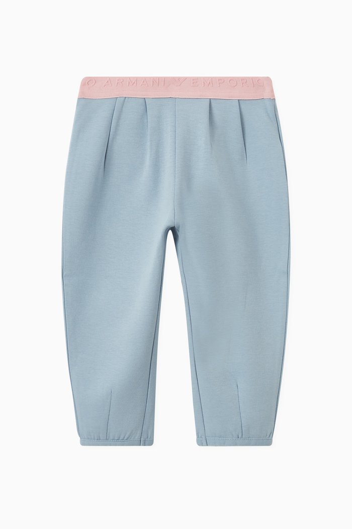 Logo-tape Pants in Cotton, Blue