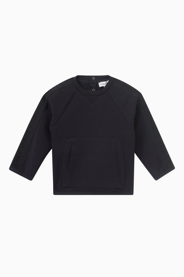 Logo-tape Sweatshirt in Cotton, Blue